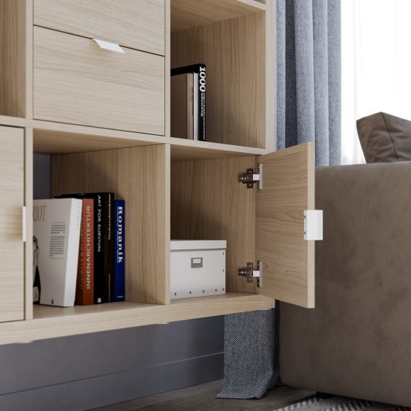 00715 Вставная дверца для стеллажа, 33x33x37, дуб беленый