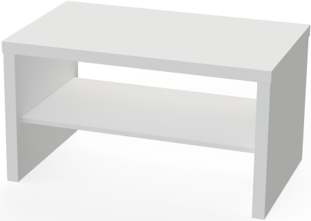 00135 Журнальный стол, белый, 82x50x45 см