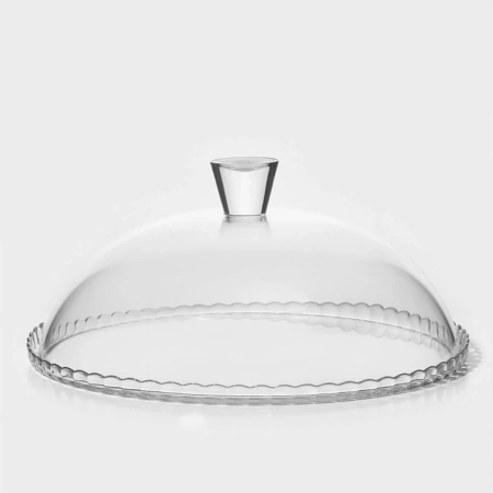 95198 Блюдо сервировочное с крышкой, прозрачный, 32 см