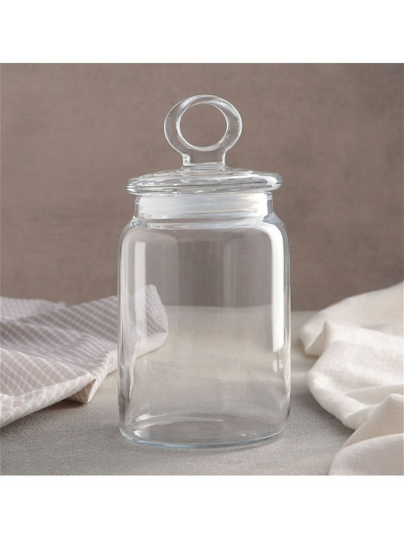 50034861 Банка с крышкой, прозрачное стекло, 1.5 л