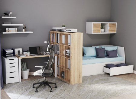 00685 Стеллаж, 147х147х38 см, дуб беленый