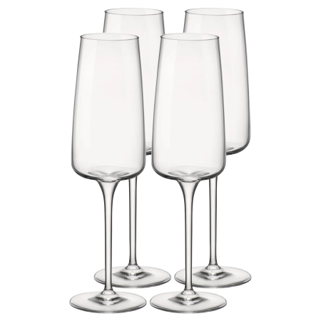 365752-4 Набор бокалов для шампанского, прозрачное стекло, 262 мл, 4 шт