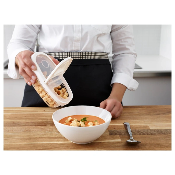 50375143 Контейнер+крышка д/сухих продуктов, прозрачный/белый, 0.3 л