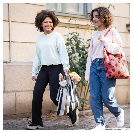 80517674 Сумка, черно-белый/полоска, 45x36 см