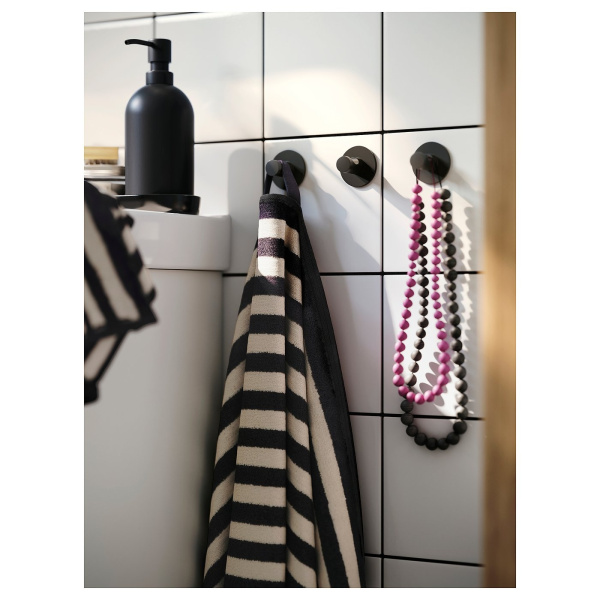 60579229 Крючок, самоклеящийся, черный, 3 шт