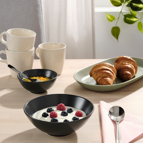 20479359 Миска, матовая поверхность темно-серый, 16 см, 4 шт.