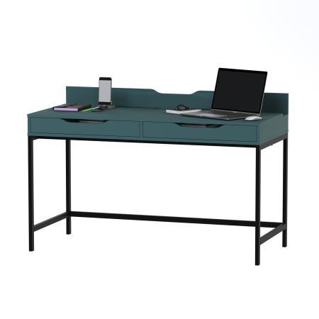 01910 Стол письменный, серо-бирюзовый / черный, 132x58x76 см