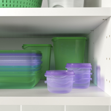 10597103 Набор контейнеров с крышкой, голубой, 0.6 л, 3 шт.