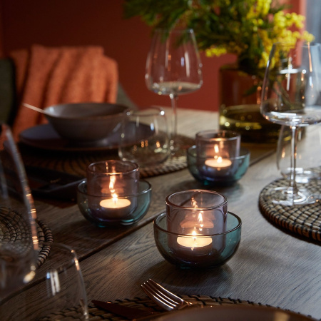 20607026 Подсвечник для греющей свечи, голубой/фиолетовый, 2 шт