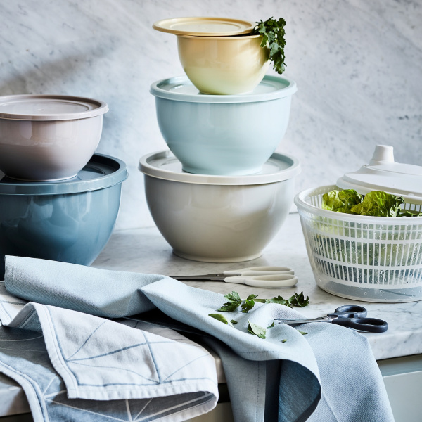 60480129 Миска с крышкой, 5 шт., разные цвета