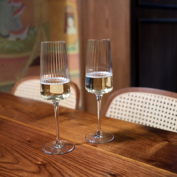 349790-4 Набор бокалов для шампанского, прозрачное стекло, 255 мл, 4 шт