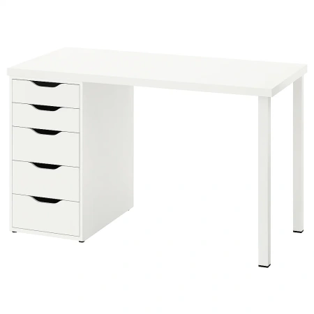 00432 Стол письменный, белый, 1/5T, 120x75x55 см