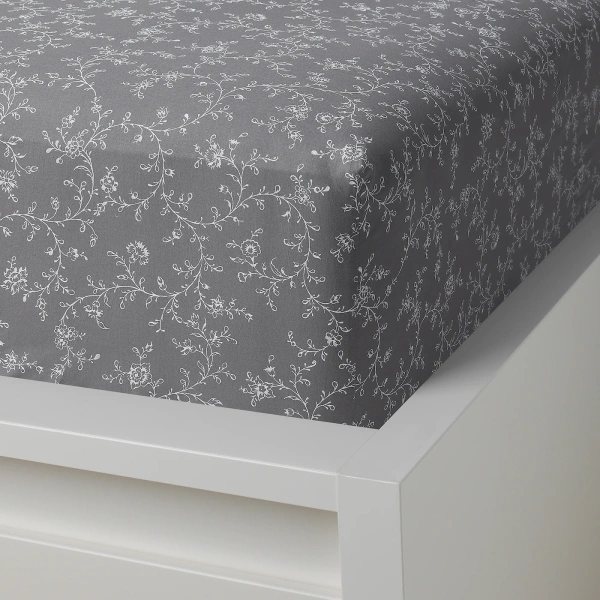 40433469 Простыня натяжная, с цветочным орнаментом, 160x200 см