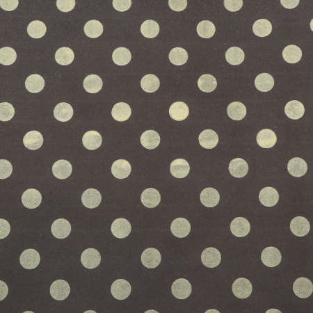 9582358 Рулон упаковочной бумаги крафт,горох золотой на черном 0,67 х 10 м