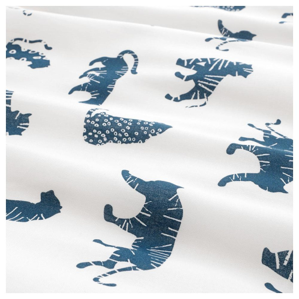 60395027 Пододеяльник и наволочка, тигр/синий, 150x200/50x70 см