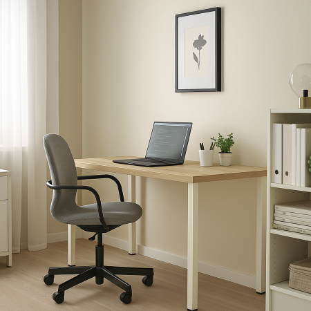 00913 Стол письменный, дуб беленый/белый, 2/ТТ, 140x75x55 см