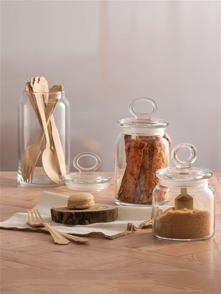 50034861 Банка с крышкой, прозрачное стекло, 1.5 л