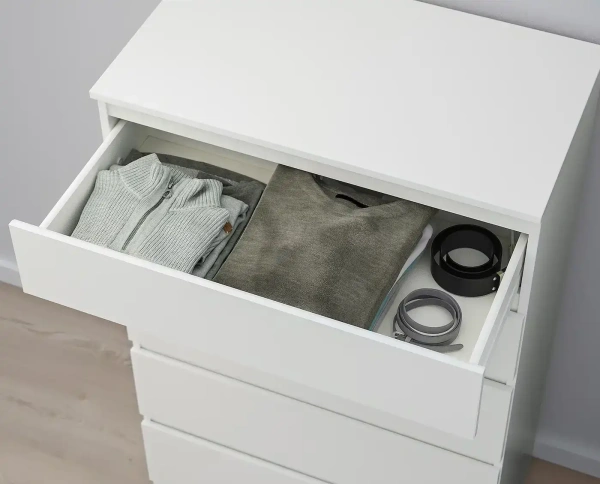 00951 Комод, 5 ящиков, белый, 80x123x40 см