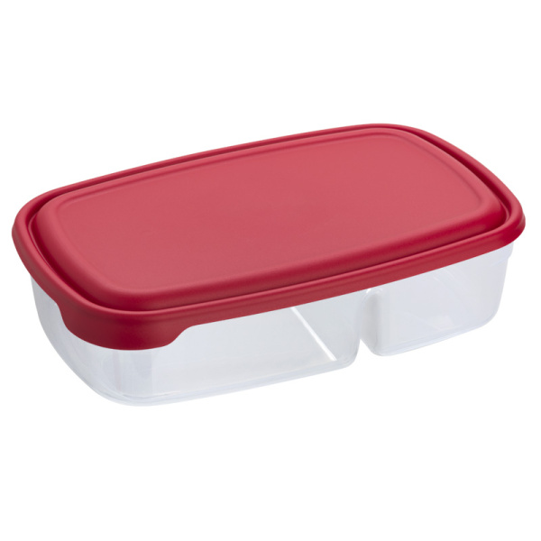 10551000 Контейнер с крышкой для продуктов, прямоугольн формы с разделит/пластик, 0,9+0,5л