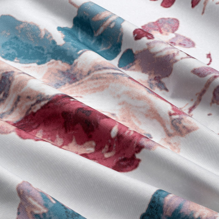 20536717 Гардины, блокирующие свет, 2 шт., белый/цветочный орнамент, 145x300 см