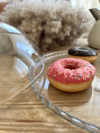 95198 Блюдо сервировочное с крышкой, прозрачный, 32 см