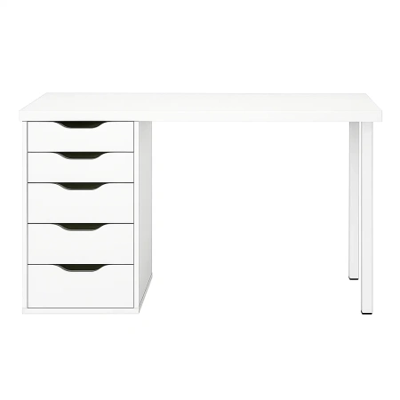 00456 Стол письменный, белый, 2/5T, 140x75x55 см