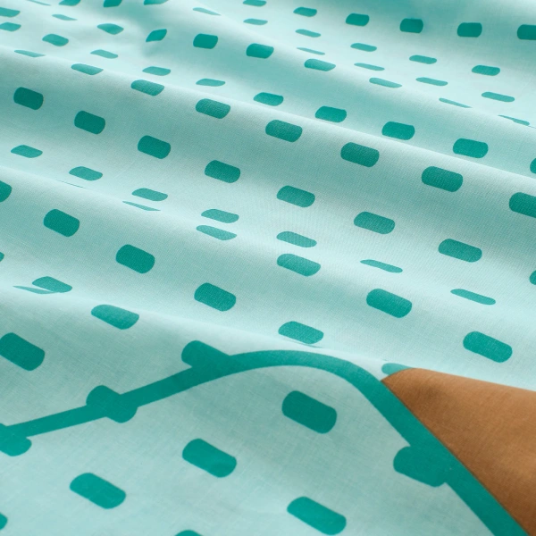 10455721 Пододеяльник и наволочка, медведь бирюзовый, 150x200/50x70 см