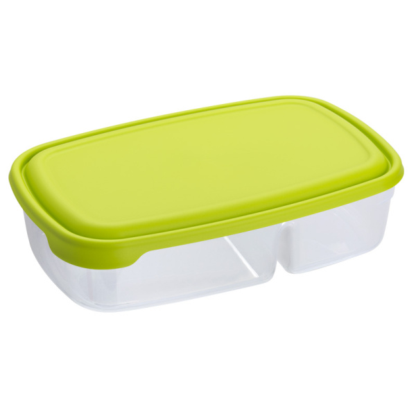 10551000 Контейнер с крышкой для продуктов, прямоугольн формы с разделит/пластик, 0,9+0,5л