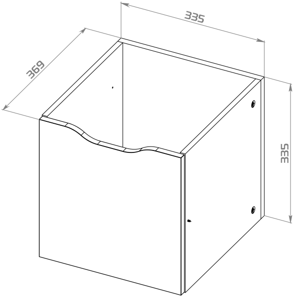 01873 Модуль с дверцей для стеллажа, 33x33x37, белый