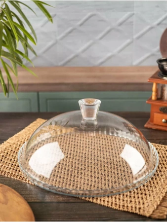 95198 Блюдо сервировочное с крышкой, прозрачный, 32 см