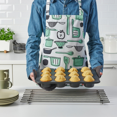 30556314 Форма для выпечки кексов, антипригарное покрытие, темно-серый, 38х27 см