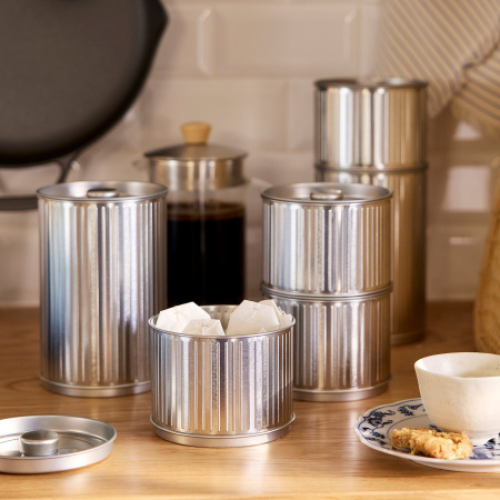 50605691 Банка с крышкой, для кофе/чая/серебристый, 1,3 л