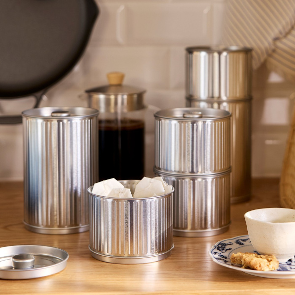 50605691 Банка с крышкой, для кофе/чая/серебристый, 1,3 л