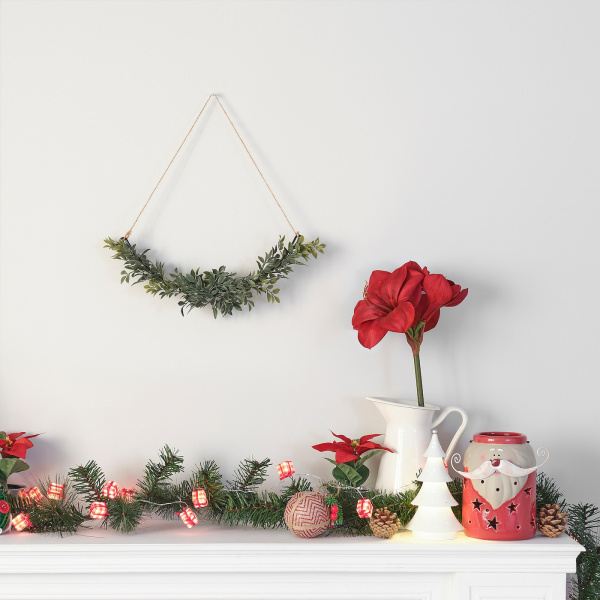 90562128 Искусственный венок, внутренний/наружный/зеленый, 33 см