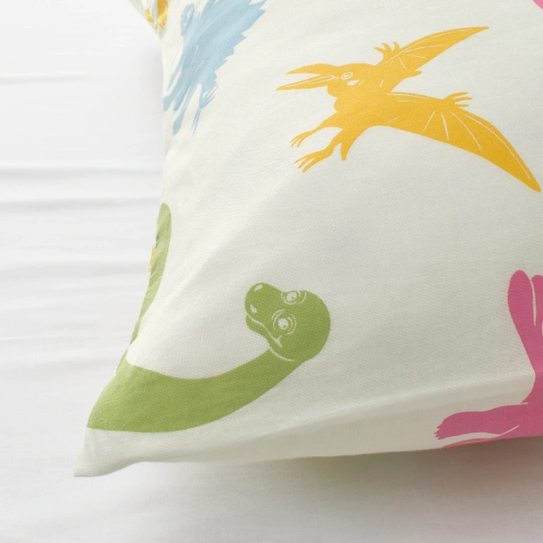 50464144 Пододеяльник и наволочка, динозавр/разноцветный, 150x200/50x70 см