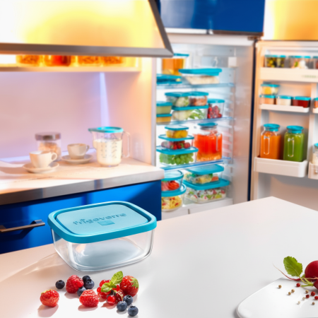 388910 Контейнер для продуктов, квадратной формы/стекло, 3.37 л, 22х22 см