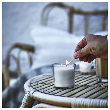 20502109 Ароматическая свеча в стакане, Ваниль/светло-бежевый, 20 ч