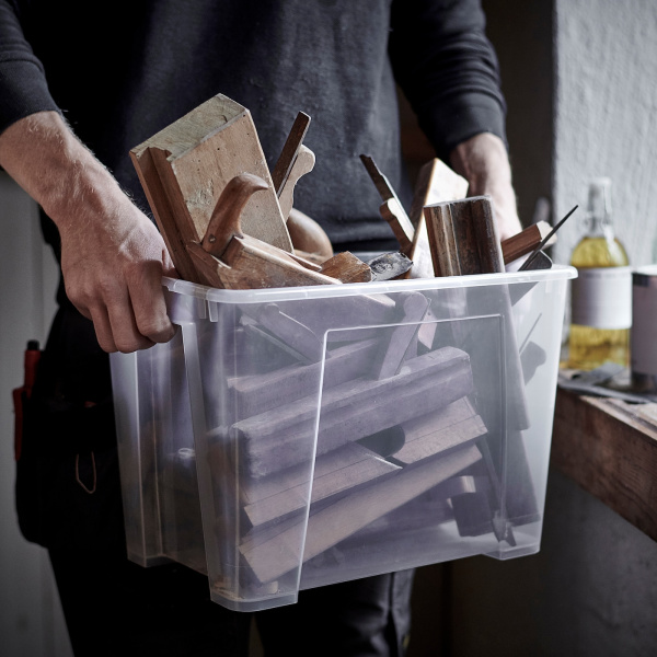 60376439 Контейнер, прозрачный, 39x28x28 см/22 л