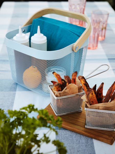 50520084 Корзина, голубой, 25x26x18 см