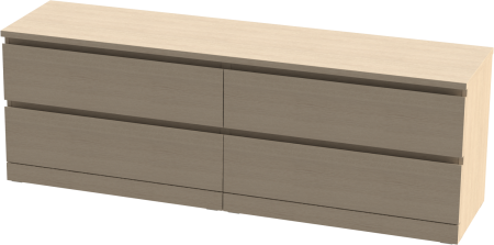 00289 Комод / тумба, 4 ящика, шпон дуб беленый, 160x54x40 см