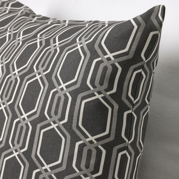 80513930 Чехол на подушку, темно-серый/белый, 50x50 см