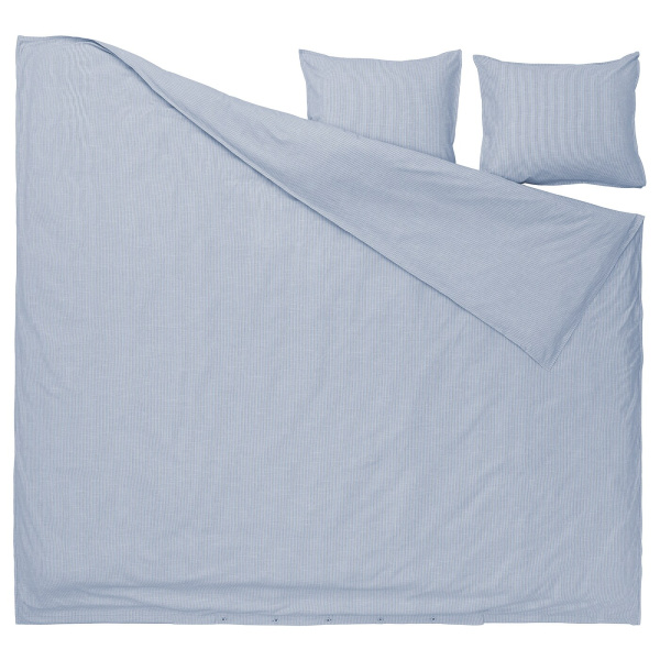 20522616 Пододеяльник и 2 наволочки, синий/полоска, 200x200/50x60 см