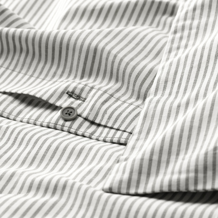 80610926 Пододеяльник и наволочка, серо-белый/полоска, 150x200 / 50x60 см