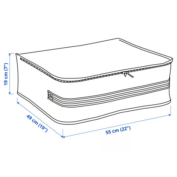 40504193 Сумка для хранения одежды/белья, белый/прозрачный, 55x49x19см
