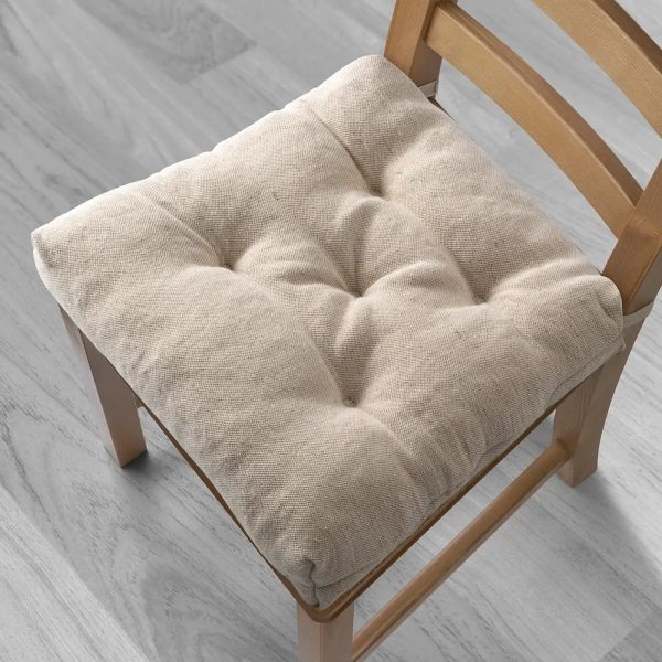 80482820 Подушка на стул, натуральный, 40/35x38x7 см