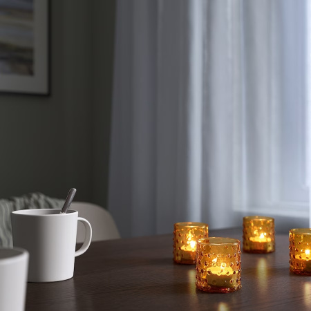 00548226 Подсвечник, темно-желтый, 6 см, 4 шт.