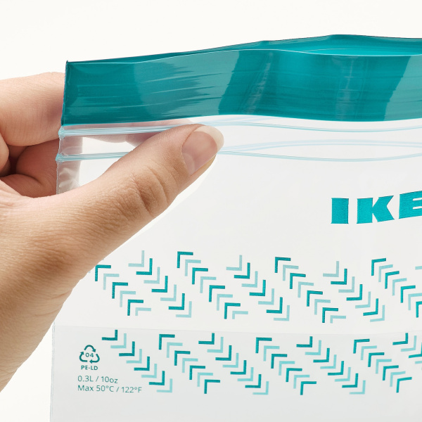 80339281 Пакет закрывающийся, бирюзовый/светло-бирюзовый, 30 шт.