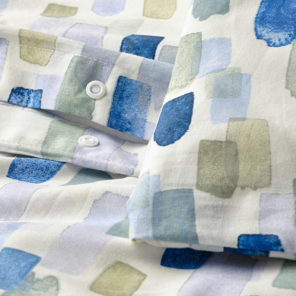 40546782 Пододеяльник и наволочка, разноцветный/синий,150x200/50x60 см