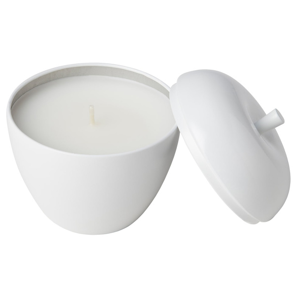 90488204 Ароматическая свеча, яблоки/Яблоко и груша белый, 9 см