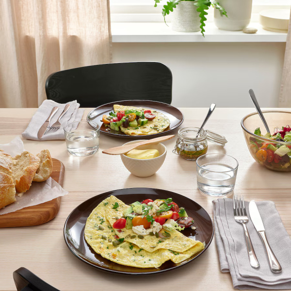 70485447 Тарелка, глянцевая поверхность, коричневый, 26 см, 4 шт